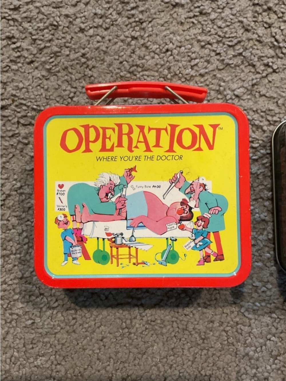 Vintage Operation Game Mini Tin Lunchbox Toy Storage Y2K